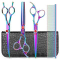 7 Inch Professional Dog Grooming Scissors Kit (Pro Rainbow 5 in 1)