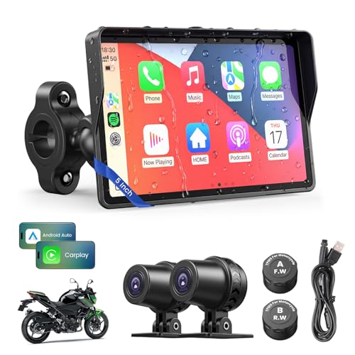 Upgraded 5" Motor CarPlay GPS Navigation with TPMS (5 Inch+TPMS+Dual Cam)
