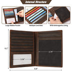 Leather Passport Holder RFID Blocking Passport Travel Wallet Cover Case for Men Women Brown JC17 (JC17-Red Brown)