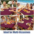2 Pack Rectangle Spandex Fitted Table Cloth (Jujube Red / 48" x 30" (Rectangular))