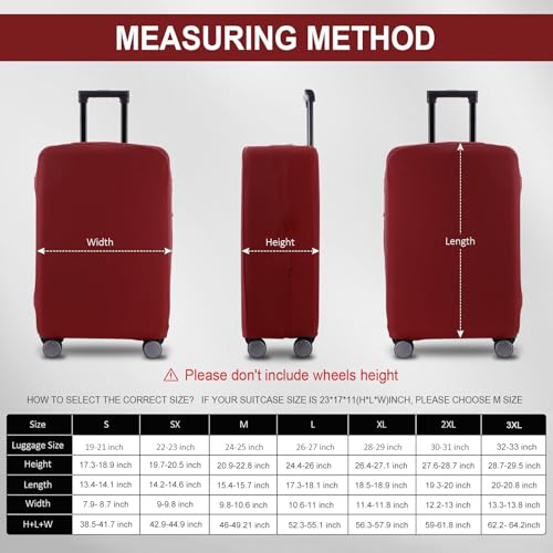 Travel Luggage Cover (Claret / 19-21 inch)