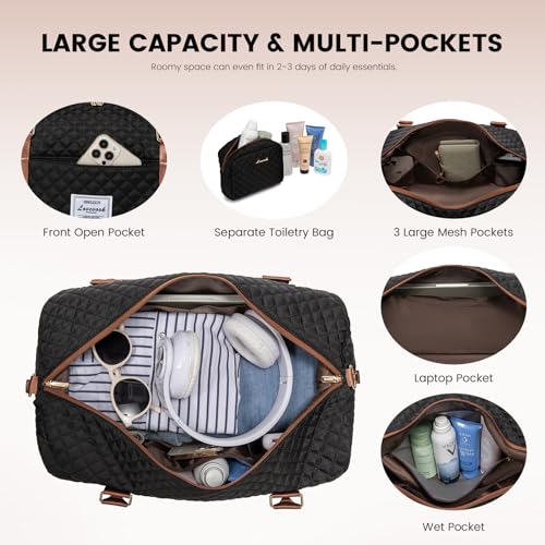 Travel Duffle Bag (Black&Brown / Large-2 Pcs)