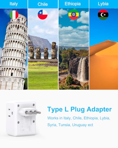 2 Pack US to Italy Travel Plug Adapter