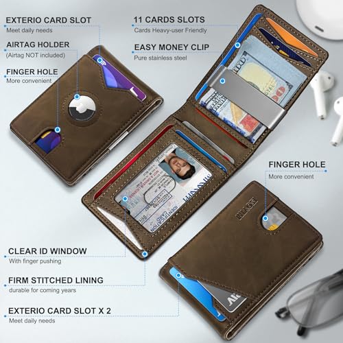 Airtag Wallet for Men (Coffee020)