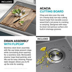 Bellucci 28 inch Granite Workstation Drop In Top Mount Single Bowl Kitchen Sink in Metallic Grey with Accessories (28 Inch / Gray)