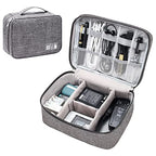 Electronics Organizer Travel Universal Cable Organizer Bag Waterproof Electronics Accessories Storage Cases for Cable (Double-Gray)