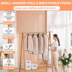 Garment Bags for Hanging Clothes (24'' x 40''/12 Pack / Black-Clear)