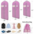 1PK Garment Bags for Hanging Clothes (Pink / 43" 1PK)