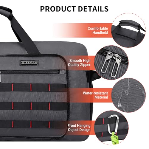 Foldable Duffle Bag for Men Large 65L Travel with Shoe Compartment (Silvery Grey)