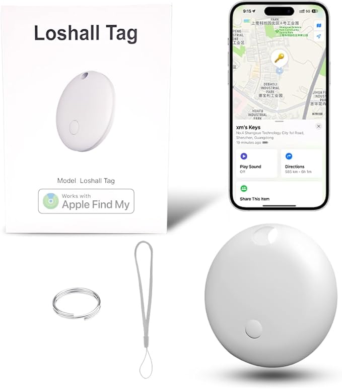 Smart Tag Tracker Works with Apple Find My, IP65 Waterproof and Replaceable by Unknown