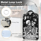 2Pack Luggage Tags for Suitcases (Skeletons and Flowers)