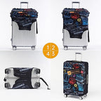 Travelkin Luggage Covers For Suitcase Tsa Approved Suitcase Cover Protector (World Marks-Colorful / XL)