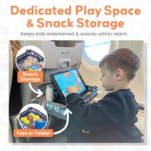 Waterproof Airplane Tray Table Cover for Kids (Gray/Multicolor)