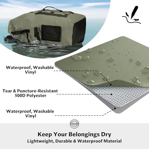 30/40/55L Waterproof Dry Backpack & Phone Case- 2XL Floating Dry Bag for Kayaking, Travel, Hiking, Fishing, Camping, Motorcycles & Beach, Heavy-Duty Roll Top Men/Women (Green) (Green2 / 55L)