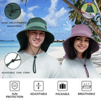Cooling Sun Hat for Men Women UPF50+ Wide Brim Fishing Hat with Neck Flap Adjustable Foldable Bucket Hat for Hiking Purple (Purple)