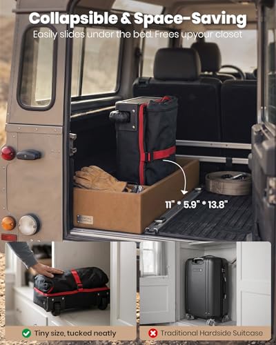 100L Rolling Duffle Bag with Wheels (Red-2)
