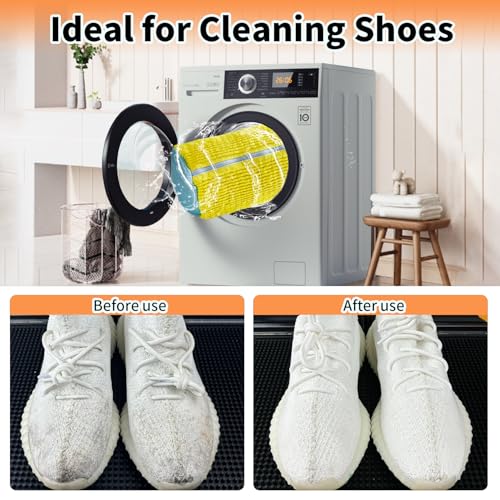 2Pcs Reusable Shoe Cleaning Bag (Yellow)