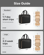 Hanging Travel Toiletry Bag Women Men (Black / Large)