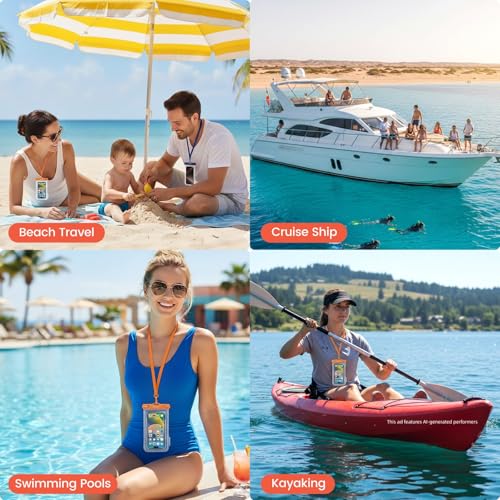 IPX8 Waterproof Phone Pouch ([Orange + Navy])