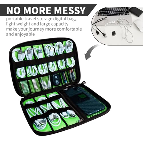 Portable Electronic Organizer Case (C-Purple-Green / Single Layer)