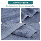 Wash Cloths 6 Ct (White & Slate Blue / 13x13 inch-6 Pack)