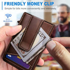 Airtag Wallet for Men Money Clip 9 (Brown083)