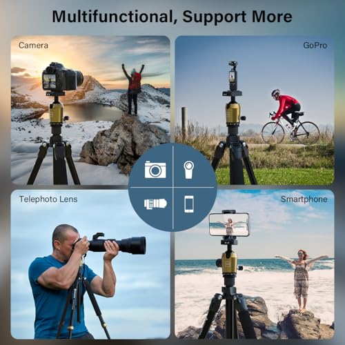 73 Inch Camera Tripod with 360° Ball Head & Quick Release Plate (73 Inches Tripod - US-AT24Plus-G)