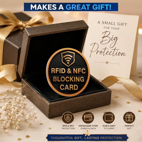 5 Pack Round Shape RFID Blocking Card for Credit Card (Black - Round)