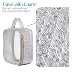 Clear Makeup Bag (2 Pack Silver / Hybrid Traveler (1 Large & 1 Medium - Soft))
