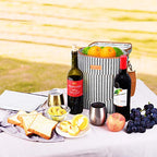 4 Bottle Wine Tote Carrier (Black Stripe / 4 Bottle-without front pocket)