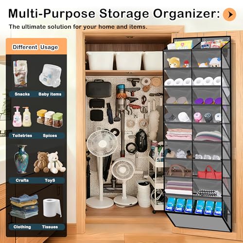 10 Tier Over the Door Shoe Organizer (Dark Gray)