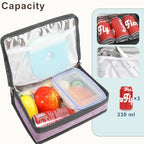Small Insulated Lunch box Portable Soft Bag Mini Cooler Thermal Meal Tote Kit with Handle for Work & School (Purple)