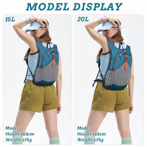 20L Small Hiking Backpack for Men Women Foldable Packable Back Pack Ultralight Hiking Daypack for Travel Camping Outdoor (Turquoise / 20L)