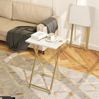 Foldable TV Trays (White & Gold-2pcs)