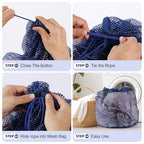 4Pcs Mesh Laundry Bags Washing Machine Mesh Wash Bags for Clothes (Blue / Pack 4 pcs)