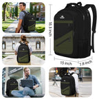 Laptop Backpack for Work (Black Green / 17 Inch)