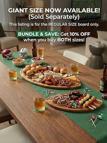 American Football Charcuterie Board 16X9.5 Inch (16"L x 9.5"W)