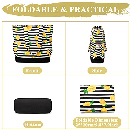 Beach Bag for Women (Stripe Pineapple)