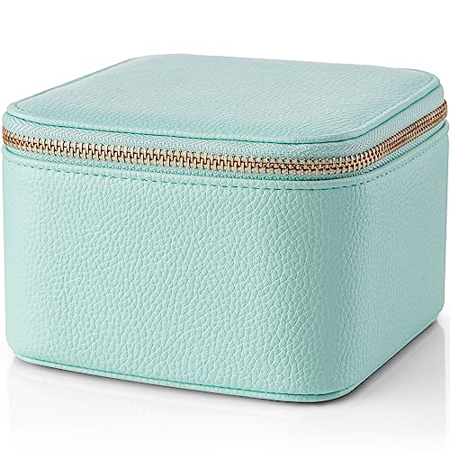 Travel Jewelry Organizer with Clear 6 Velvet Bags (6PCS-Lake Blue)