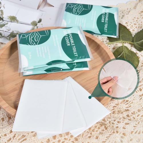 90 Pcs Disposable Flushable Paper Toilet Seat Covers Travel Supplies Essentials for Airplane (9 Pack)
