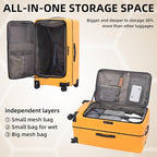 29 Inch Aluminum Frame Checked Luggage Top Opening (Orange / 29 Inch)
