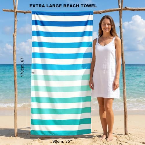 Microfiber Beach Towel Sand (Q-endless River / Extra Large(67x35"))