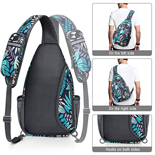 Sling Bag for Men Women (Maple Leaf Blue)