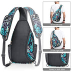 Sling Bag for Men Women (Maple Leaf Blue)