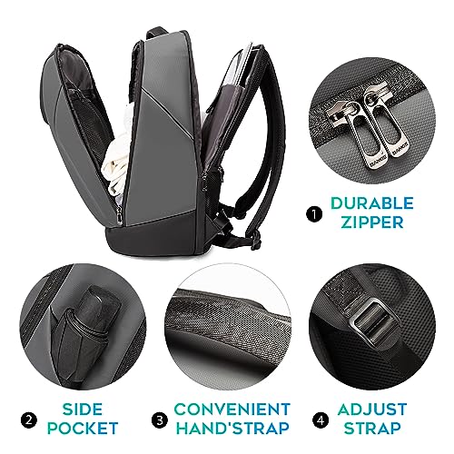 Business Commute Backpack Waterproof fit 15.6 Inch Commute backpack (Large / Grey(no Charge Port))
