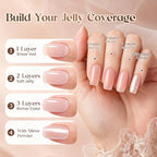 Beetles Nude Jelly Gel Polish Set with Chrome Powder (A - Sheer | Nude | Ballerina Dream)