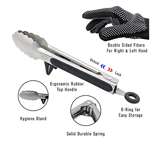 13 PC Grilling and Camping Cooking Utensils Set for The Outdoors BBQ (Brown Lite)