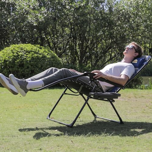 Oversized Zero Gravity Chairs Set of 2 (Navy&gray / Set of 2)