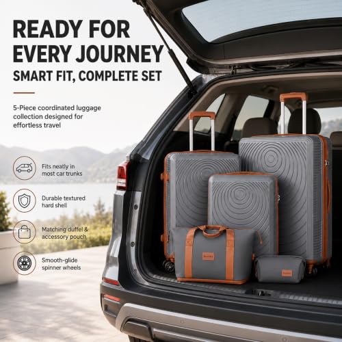 Luggage Sets 5 Piece (Grey / 5 Piece Sets (21/25/29/Db/Tb))
