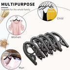 24 Pcs Black Travel Hangers Foldable for Suitcase (24pcs Black With Clothline)